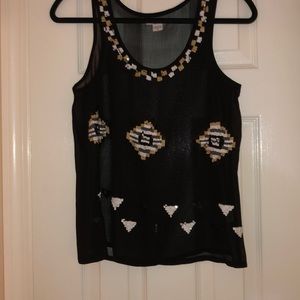 Bar III sheer black tank